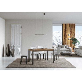 Table Everyday Premium - Table extensible 90X120/224 cm Everyday Premium Frêne Blanc Structure Anthracite