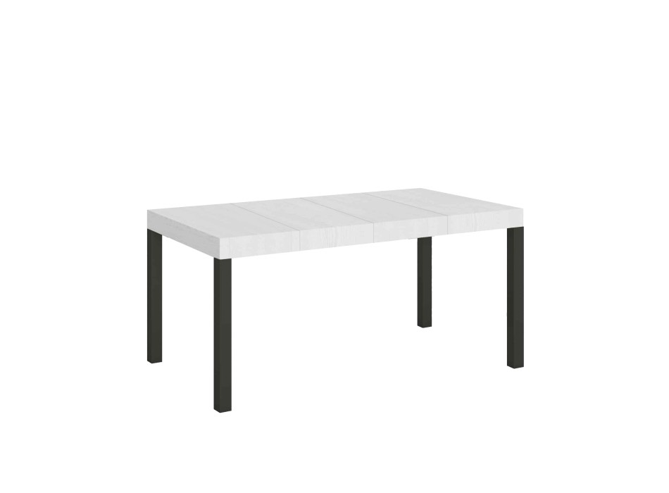 Table Everyday Premium - Table extensible 90X120/224 cm Everyday Premium Frêne Blanc Structure Anthracite