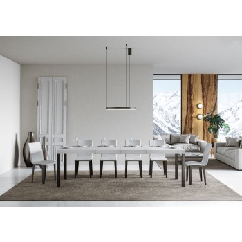 Table Everyday Premium - Table extensible 90x130/234 cm Everyday Premium Frêne Blanc Structure Anthracite