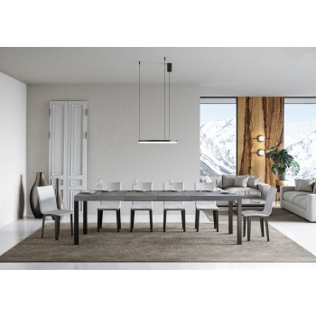 Table Everyday Premium - Table extensible 90X140/244 cm Everyday Premium Frêne Blanc Structure Anthracite