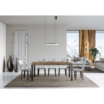 Table Everyday Premium - Table extensible 90x160/264 cm Everyday Premium Frêne Blanc Structure Anthracite