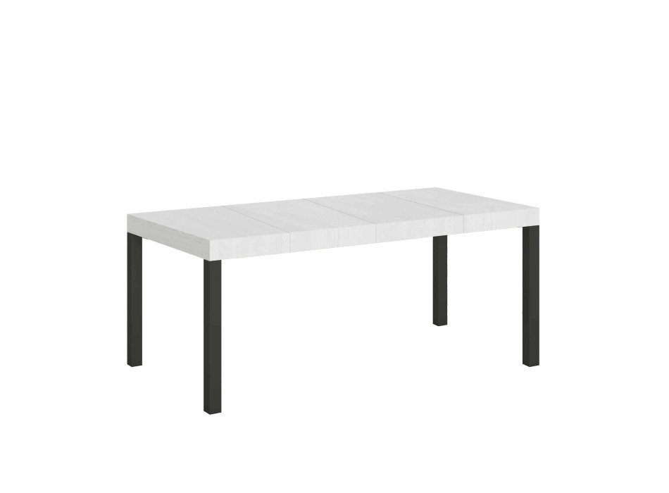 Table Everyday Premium - Table extensible 90x160/264 cm Everyday Premium Frêne Blanc Structure Anthracite