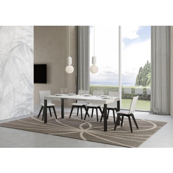 Everyday Table - Table extensible 70x110/194 cm Everyday Frêne Blanc Structure Anthracite