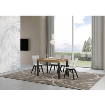 Table Everyday - Table extensible 70x110/194 cm Everyday Frêne Blanc Structure Anthracite