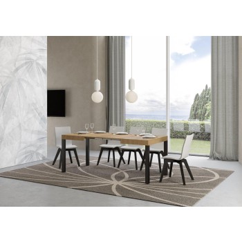 Everyday Table - Table extensible 70x110/194 cm Everyday Frêne Blanc Structure Anthracite