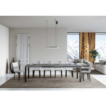 Everyday Table - Table extensible 90x130/234 cm Everyday Frêne Blanc Structure Anthracite