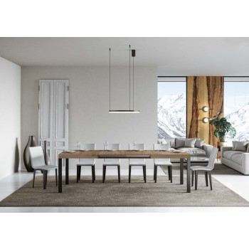 Everyday Table - Table extensible 90x160/264 cm Everyday Frêne Blanc Structure Anthracite