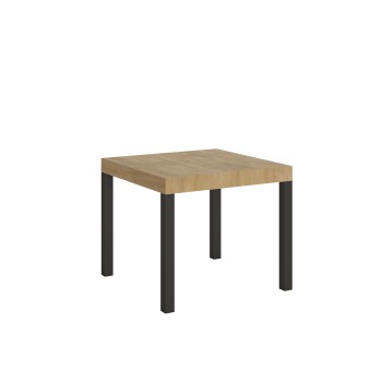 Everyday Table - Table extensible 90x90/246 cm Everyday Frêne Blanc Structure Anthracite