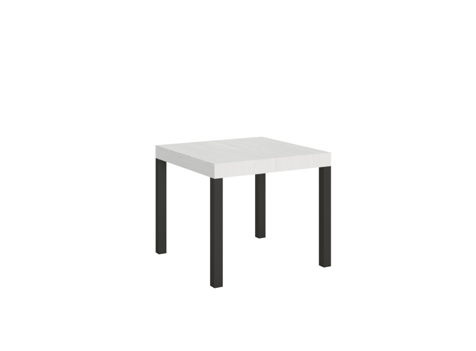 Everyday Table - Table extensible 90x90/246 cm Everyday Frêne Blanc Structure Anthracite