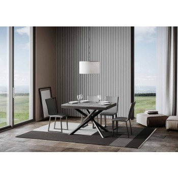 Table Famas Evolution - Table extensible 90x120/224 cm Famas Evolution Frêne Blanc Structure Anthracite