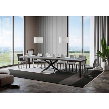 Table Famas Evolution - Table extensible 90x120/380 cm Famas Evolution Frêne Blanc Structure Anthracite