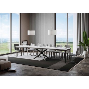 Table Famas Evolution - Table extensible 90x120/380 cm Famas Evolution Frêne Blanc Structure Anthracite