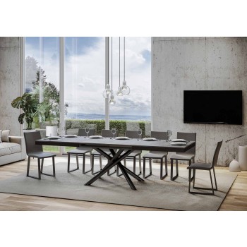 Table Famas Evolution - Table extensible 90x160/264 cm Famas Evolution Frêne Blanc Structure Anthracite