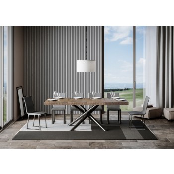 Famas Premium Table - Table extensible 90x120/224 cm Famas Premium Frêne Blanc Structure Anthracite