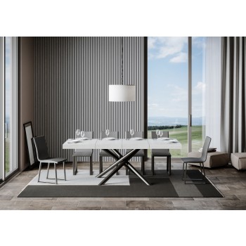 Famas Premium Table - Table extensible 90x130/234 cm Famas Premium Frêne Blanc Structure Anthracite