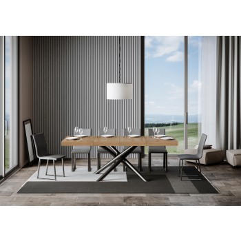 Famas Premium Table - Table extensible 90x130/234 cm Famas Premium Frêne Blanc Structure Anthracite