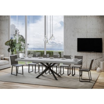 Famas Premium Table - Table extensible 90x160/264 cm Famas Premium Frêne Blanc Structure Anthracite