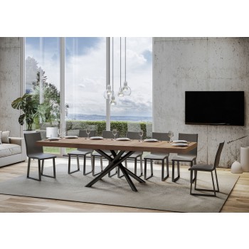 Famas Premium Table - Table extensible 90x160/264 cm Famas Premium Frêne Blanc Structure Anthracite