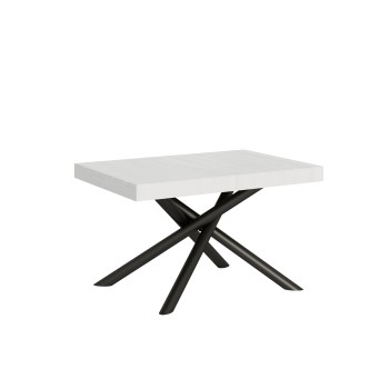 Famas Table - Table extensible 90x120/224 cm Famas Frêne Blanc structure Anthracite