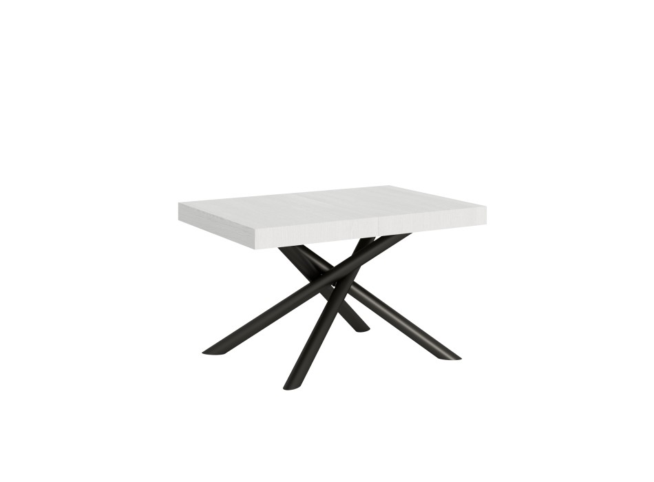 Famas Table - Table extensible 90x120/224 cm Famas Frêne Blanc structure Anthracite