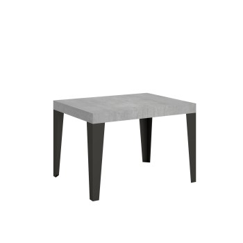 Table Flame Anthracite - Table extensible 70x110/194 cm Frêne Blanc Flamme Structure Anthracite