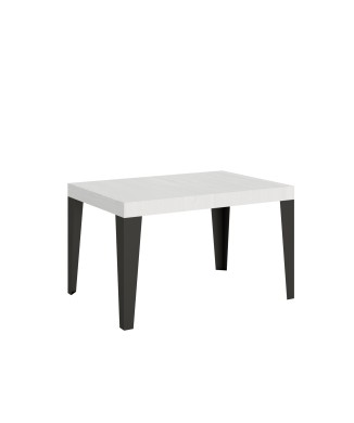 Table Flame Anthracite - Table extensible 90X120/224 cm Frêne Blanc Flamme Structure Anthracite