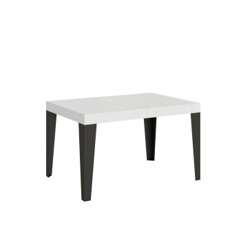 Table Flame Anthracite - Table extensible 90X120/224 cm Frêne Blanc Flamme Structure Anthracite