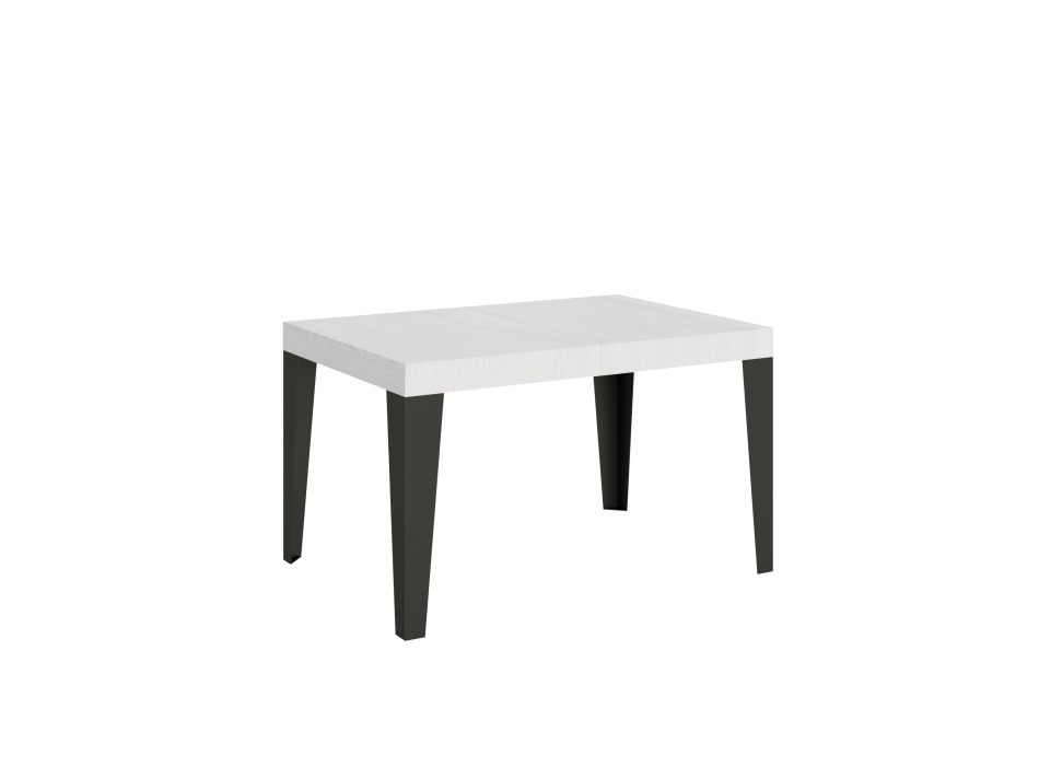 Table Flame Anthracite - Table extensible 90X120/224 cm Frêne Blanc Flamme Structure Anthracite