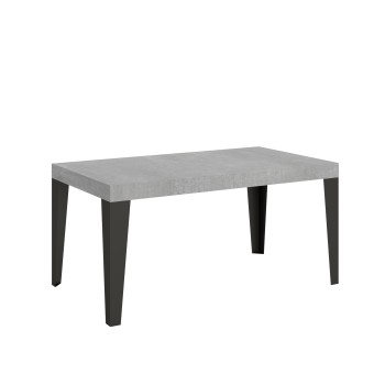 Table Flame Anthracite - Table extensible 90x160/264 cm Frêne Blanc Flamme Structure Anthracite