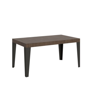 Table Flame Anthracite - Table extensible 90x160/264 cm Frêne Blanc Flamme Structure Anthracite