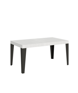 Table Flame Anthracite - Table extensible 90x160/264 cm Frêne Blanc Flamme Structure Anthracite