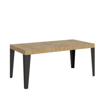 Table Flame Anthracite - Table extensible 90x180/284 cm Frêne Blanc Flamme Structure Anthracite