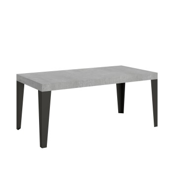 Table Flame Anthracite - Table extensible 90x180/284 cm Frêne Blanc Flamme Structure Anthracite