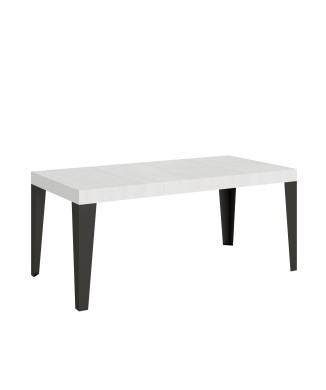 Table Flame Anthracite - Table extensible 90x180/284 cm Frêne Blanc Flamme Structure Anthracite