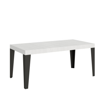 Table Flame Anthracite - Table extensible 90x180/284 cm Frêne Blanc Flamme Structure Anthracite