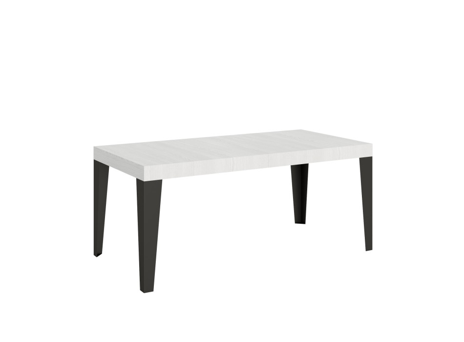 Table Flame Anthracite - Table extensible 90x180/284 cm Frêne Blanc Flamme Structure Anthracite