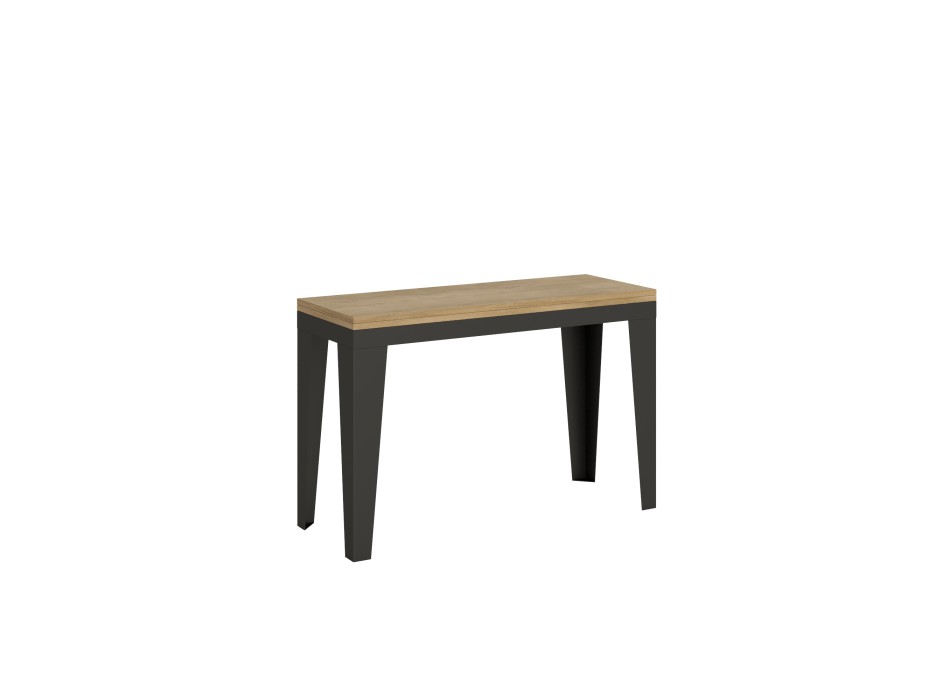 Table Double Flame - Table ouvrante 120/200x45/90 cm Flame Double Chêne Nature Structure Anthracite