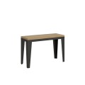 Table ouvrante 120/200x45/90 cm Flame Double structure Anthracite