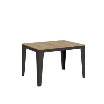 Table Flame Evolution Anthracite - Table extensible 90x120/224 cm Flame Evolution Frêne Blanc structure Anthracite