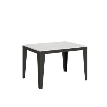 Table Flame Evolution Anthracite - Table extensible 90x120/224 cm Flame Evolution Frêne Blanc structure Anthracite