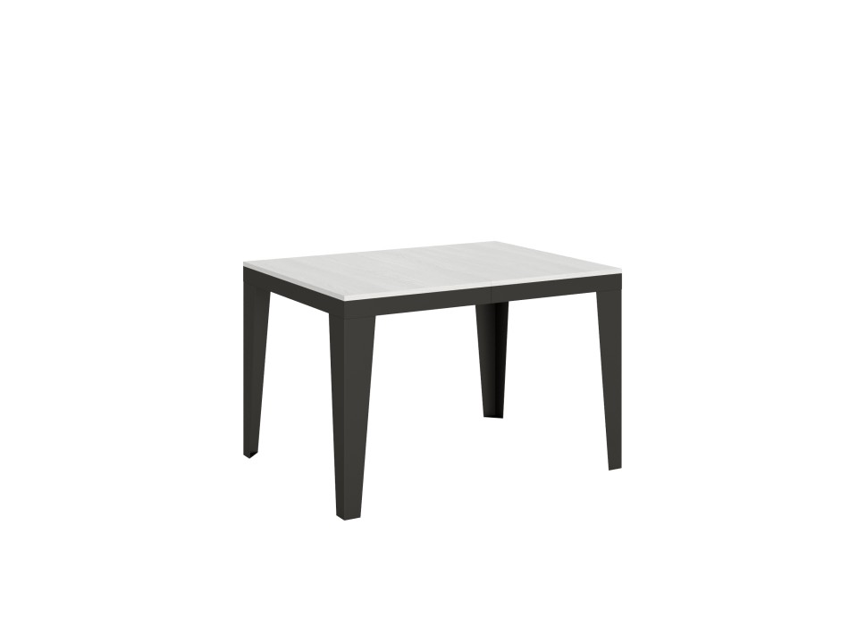 Table Flame Evolution Anthracite - Table extensible 90x120/224 cm Flame Evolution Frêne Blanc structure Anthracite