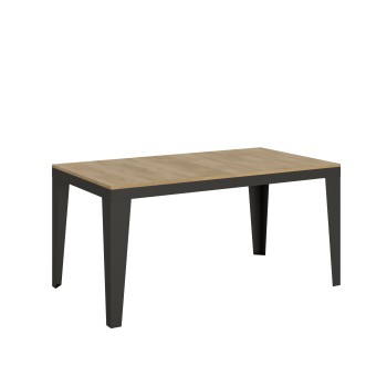 Table Flame Evolution Anthracite - Table extensible 90x160/264 cm Flame Evolution Frêne Blanc structure Anthracite