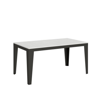 Table Flame Evolution Anthracite - Table extensible 90x160/264 cm Flame Evolution Frêne Blanc structure Anthracite