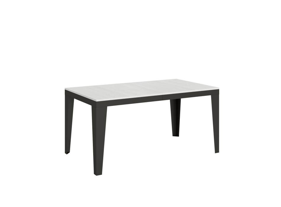 Table Flame Evolution Anthracite - Table extensible 90x160/264 cm Flame Evolution Frêne Blanc structure Anthracite