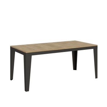 Table Flame Evolution Anthracite - Table extensible 90x180/284 cm Flame Evolution Frêne Blanc structure Anthracite