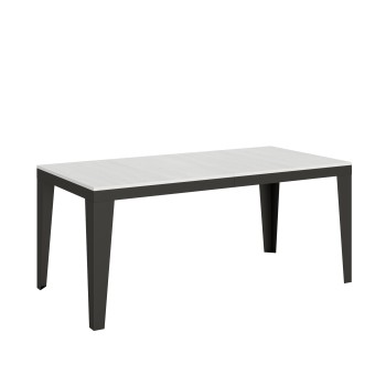 Table Flame Evolution Anthracite - Table extensible 90x180/284 cm Flame Evolution Frêne Blanc structure Anthracite