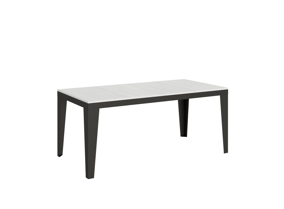 Table Flame Evolution Anthracite - Table extensible 90x180/284 cm Flame Evolution Frêne Blanc structure Anthracite