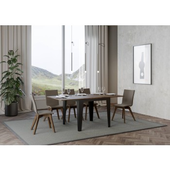 Table Flame Libra - Table ouvrante 90x90/180 cm Flame Libra Chêne Nature Structure Anthracite