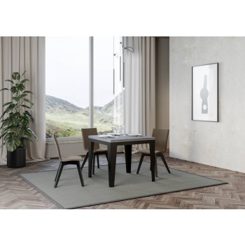 Table Flame Libra - Table ouvrante 90x90/180 cm Flame Libra Chêne Nature Structure Anthracite