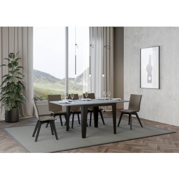 Table Flame Libra - Table ouvrante 90x90/180 cm Flame Libra Chêne Nature Structure Anthracite